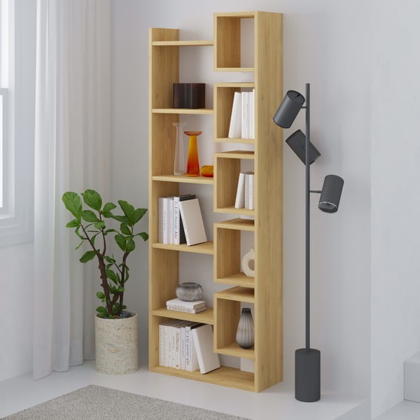 Biały regał w dekorze dębu 60x168,5 cm Eladi – Marckeric-image-3