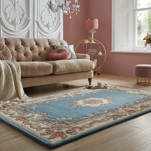 Niebieski wełniany dywan Flair Rugs Aubusson, 150x240 cm-image-1