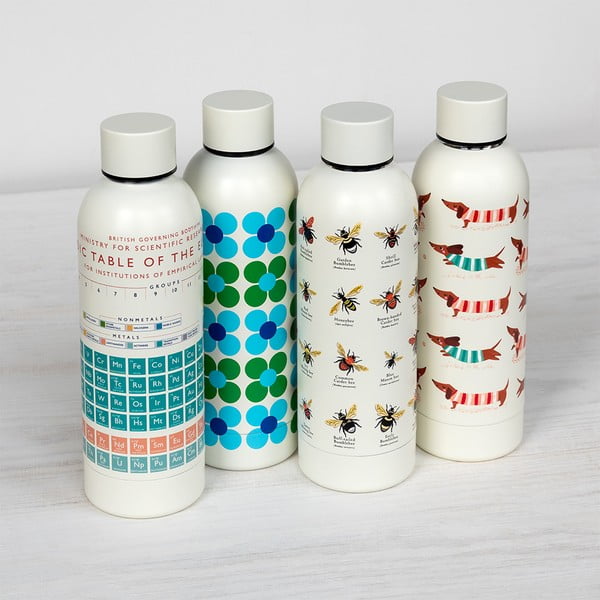 Kremowa podróżna butelka ze stali nierdzewnej 500 ml Periodic Table – Rex London-image-2