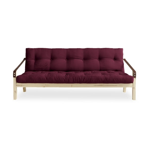 Sofa rozkładana z ciemnoczerwonym obiciem Karup Design Poetry Natural/Bordeaux