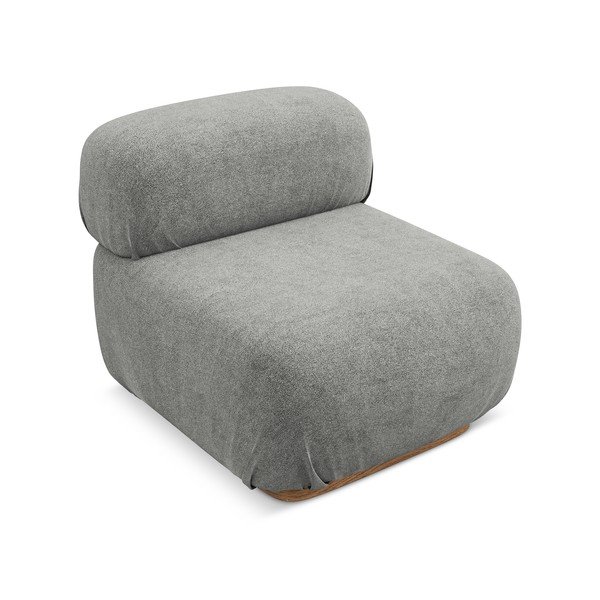 Szary moduł sofy z materiału bouclé Ailani – Makamii-image-1