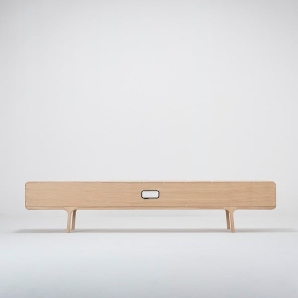 Szafka pod TV z litego drewna dębowego z 2 szufladami Gazzda Fawn-image-4