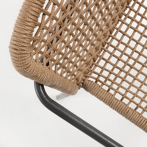 Beżowe krzesło ogrodowe ze stalową konstrukcją Kave Home Bomer-image-1