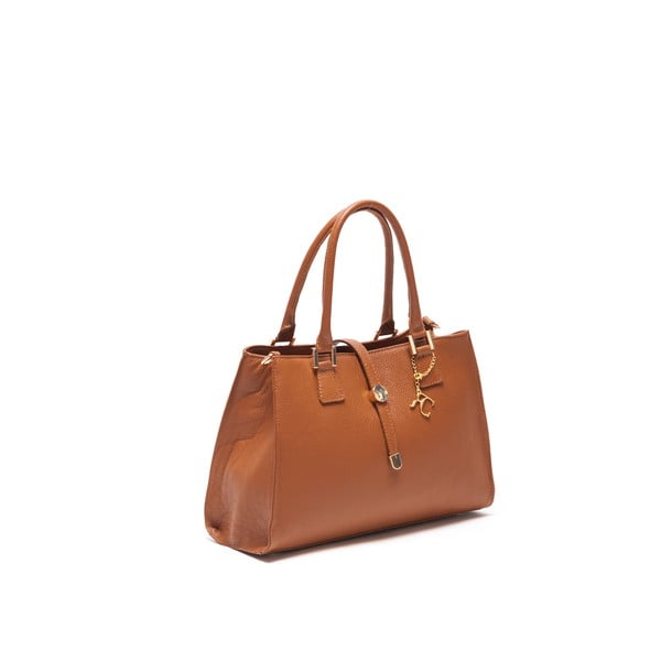 Skórzana torebka Elegant 1078 Cognac-image-2