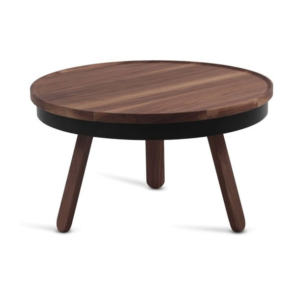 Brązowy stolik z drewna dębowego ze schowkiem Woodendot Batea M