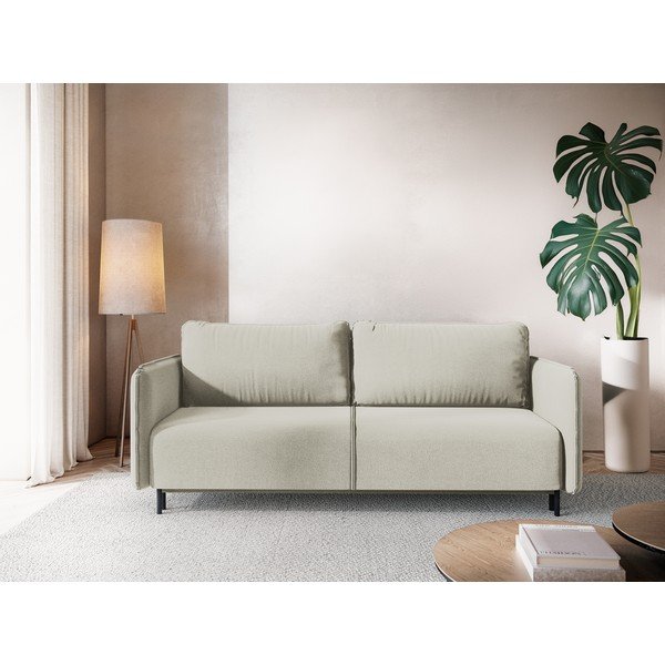 Beżowa rozkładana/ze schowkiem sofa 226 cm Luana – Makamii-image-1