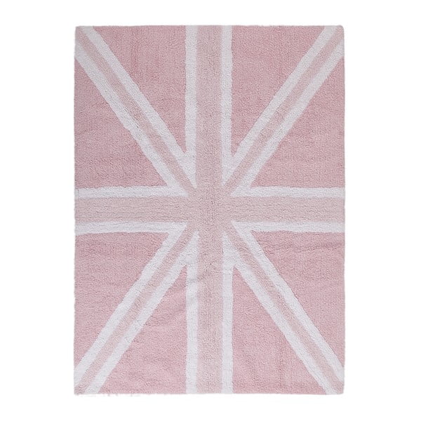 Różowy dywan bawełniany wykonany ręcznie Lorena Canals UK, 120x160 cm