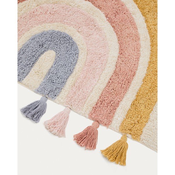 Bawełniany dywan dziecięcy odpowiedni do prania/tkany ręcznie w kolorze kości słoniowej 90x150 cm Tadea – Kave Home-image-4