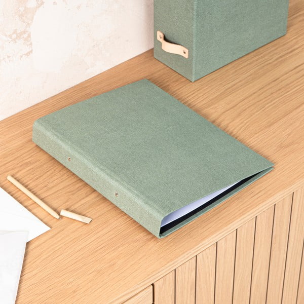 Zielony kartonowy organizer Ringo Canvas Paper Laminate – Bigso-image-1