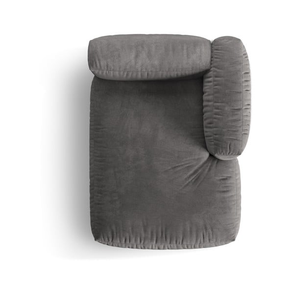 Szary aksamitny moduł sofy (prawostronny) Martina – Micadoni -image-3