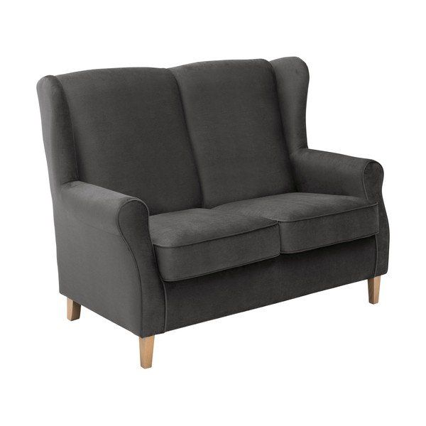 Antracytowa aksamitna sofa Max Winzer Lorris, 139 cm-image-2