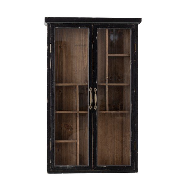 Czarna witryna z litego drewna jodłowego wisząca 50x80x14 cm Hazem – Bloomingville
