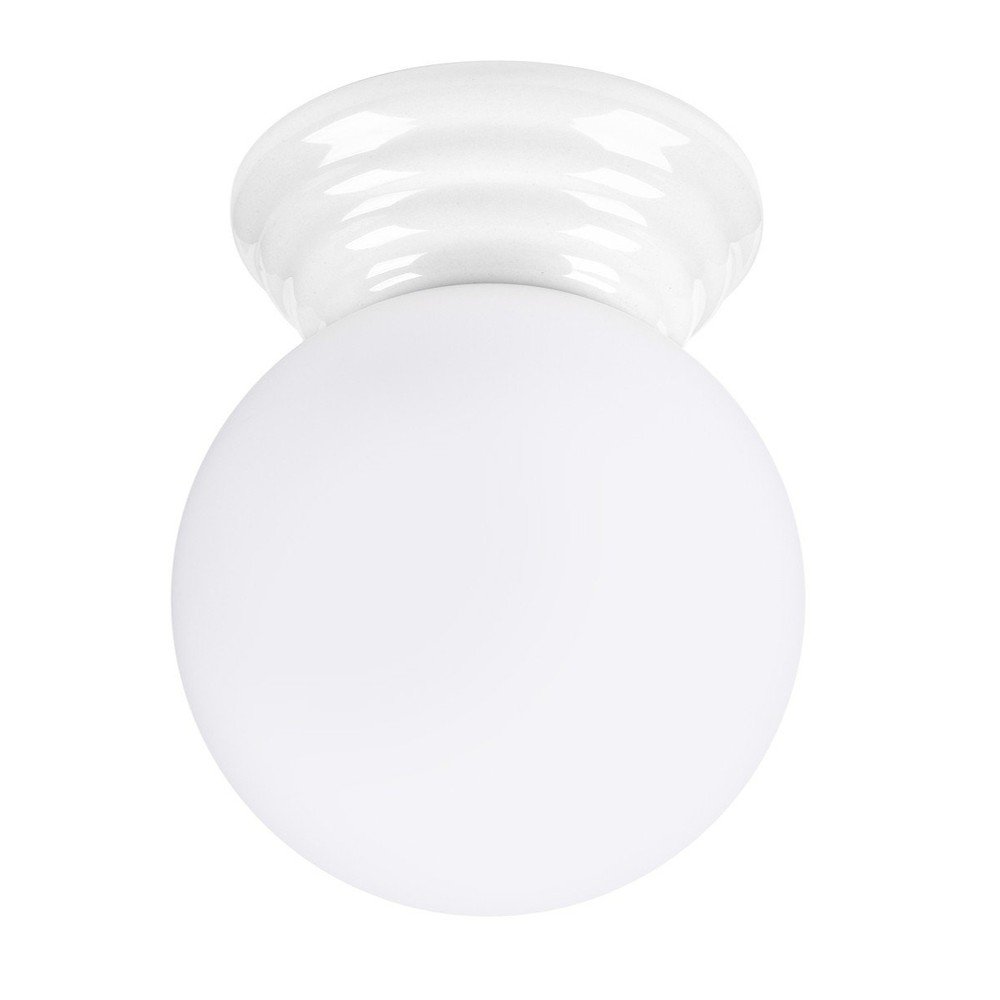 Biała lampa sufitowa ceramiczna ze szklanym kloszem ø 12 cm Farsa – Sollux