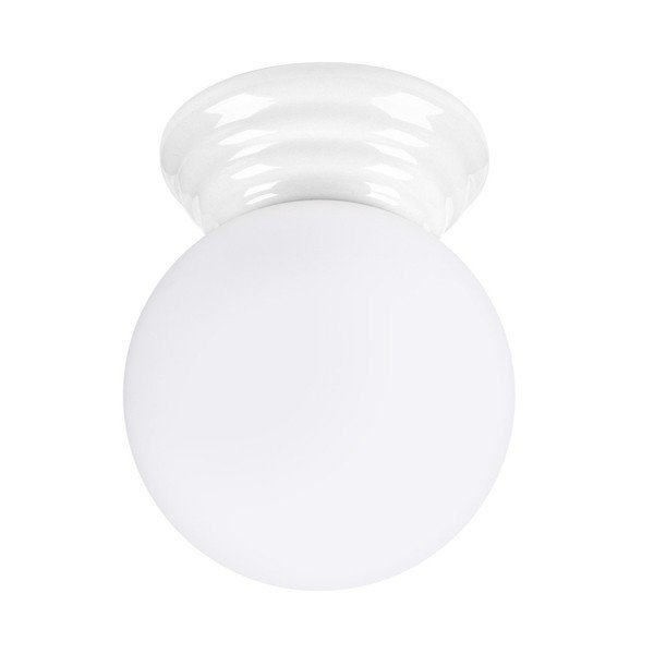 Biała lampa sufitowa ceramiczna ze szklanym kloszem ø 12 cm Farsa – Sollux