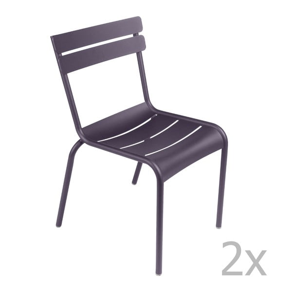 Zestaw 2 liliowych krzeseł Fermob Luxembourg