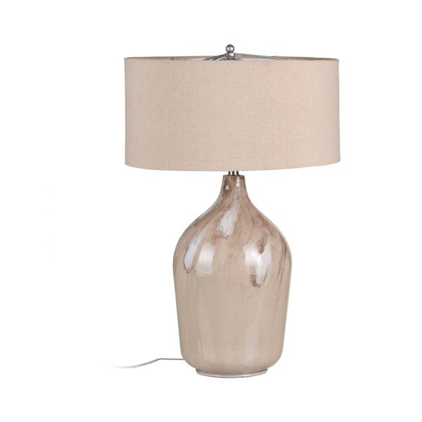 Beżowa lampa stołowa z tekstylnym kloszem (wysokość 66 cm) – Ixia