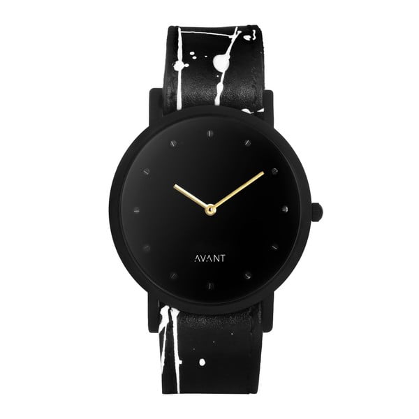 Czarny zegarek unisex z czarno-białym paskiem South Lane Stockholm Avant Pure