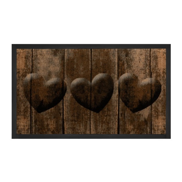 Brązowa wycieraczka Hanse Home Heart, 45x75 cm
