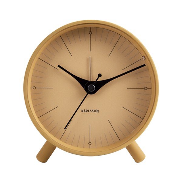 Musztardowy metalowy budzik Karlsson Index, ø 11 cm-image-2
