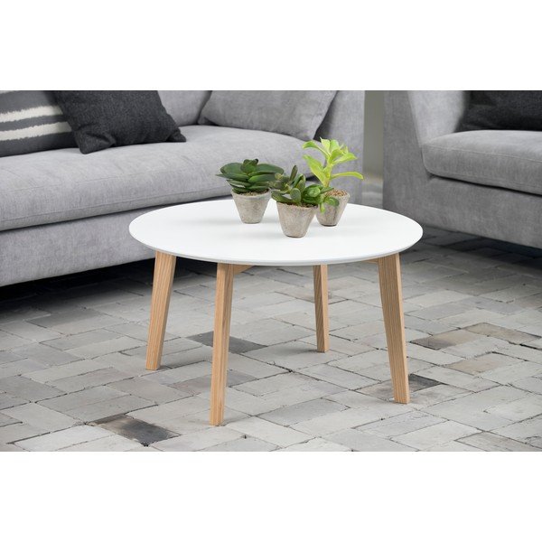 Biały stolik Actona Molina, ⌀ 50 cm-image-1