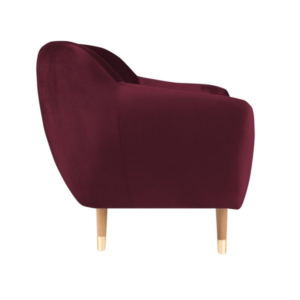 Burgundowy aksamitny fotel Mazzini Sofas Benito-image-3
