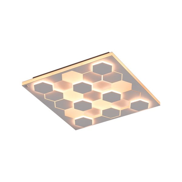 Biała lampa sufitowa LED ze sterowaniem głosowym/mobilną aplikacją i metalowym kloszem 55x55 cm Cifavo – CINQUE-image-1