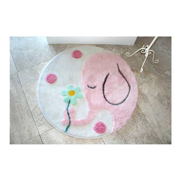 Dywanik łazienkowy Buyuk Fil Pink, Ø 90 cm