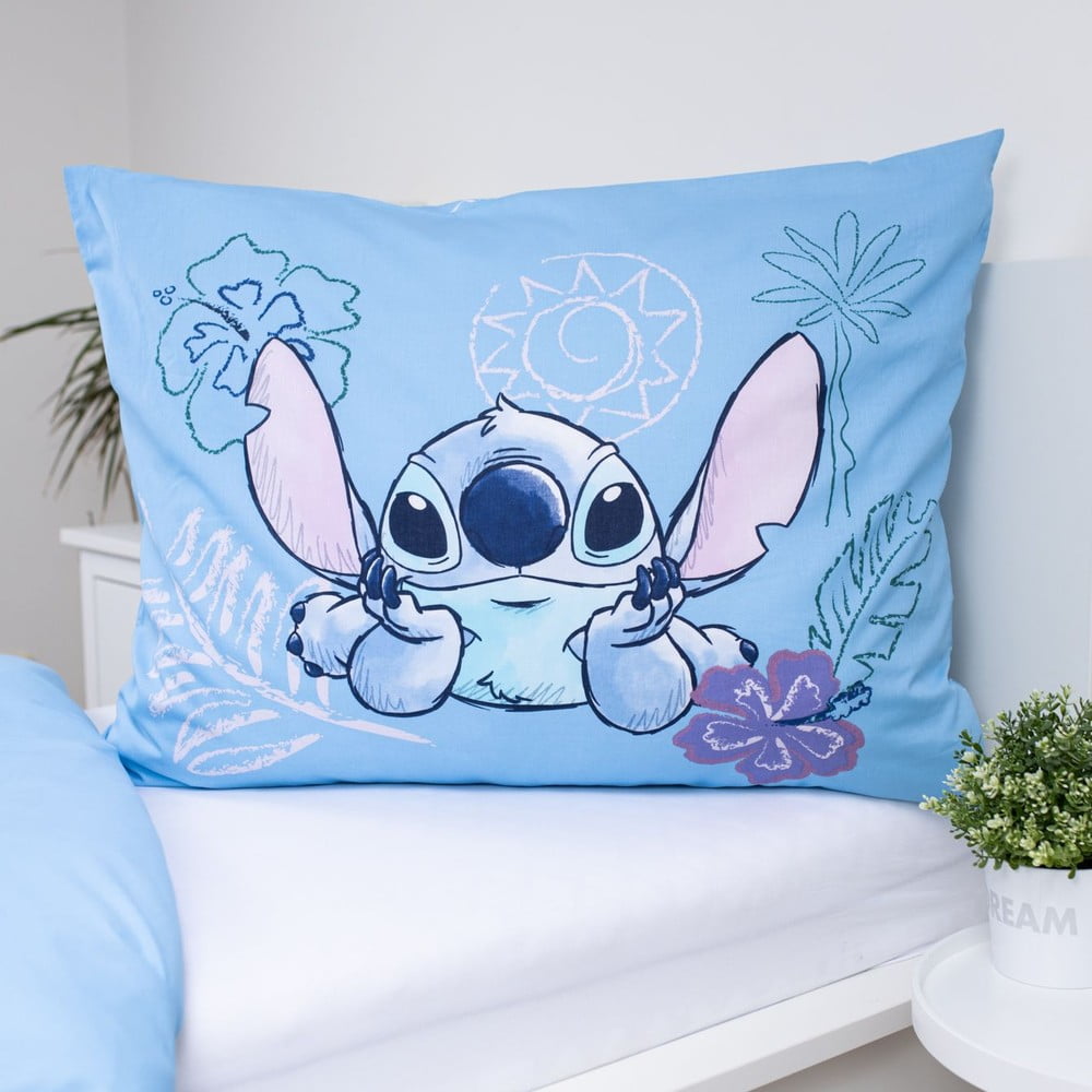Niebieska bawełniana pościel dziecięca jednoosobowa 140x200 cm Lilo and Stitch "Wave" – Jerry Fabrics (zdjęcie 4)