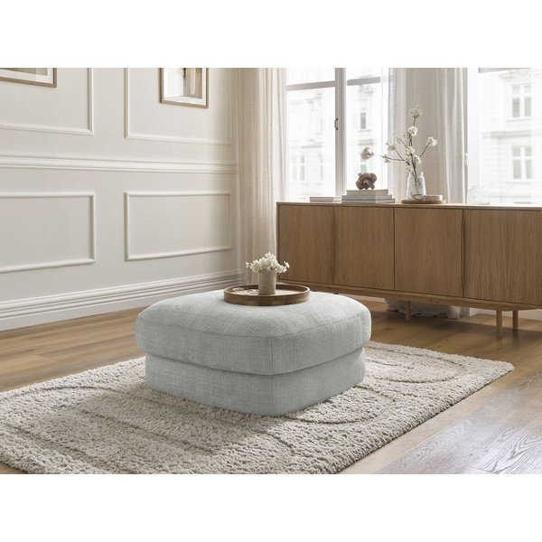 Jasnoszary podnóżek z tkaniny szenilowej Leonore – Bobochic Paris-image-4