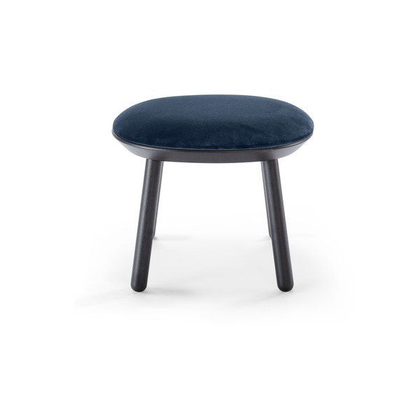 Niebiesko-czarny aksamitny podnóżek EMKO Naïve-image-2