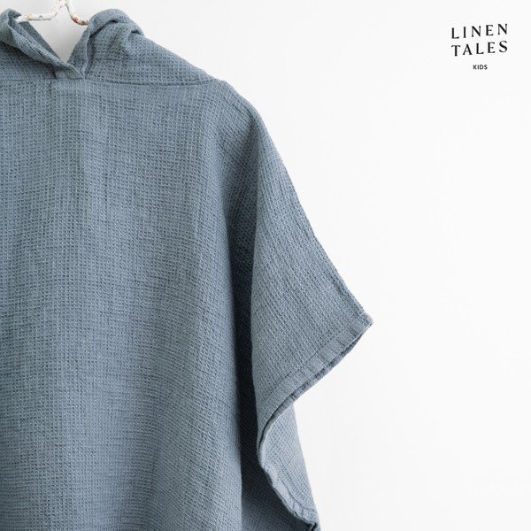 Niebieski lniany szlafrok dziecięcy w rozmiarze 1-2 lata – Linen Tales-image-1