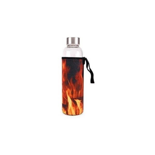 Butelka szklana z pokrowcem Kikkerland Fire, 600 ml