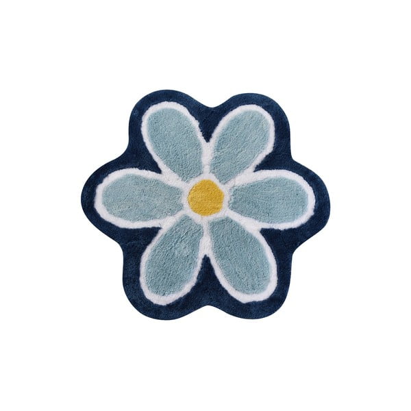 Niebieski dywanik łazienkowy ø 90 cm Flower – Foutastic
