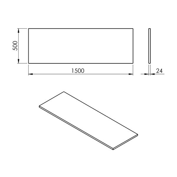 Biały blat łazienkowy  150x50 cm Plato – Sapho-image-2
