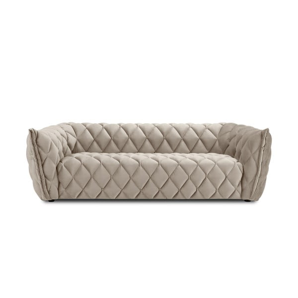 Biała/kremowa aksamitna sofa 228 cm Flandrin – Interieurs 86