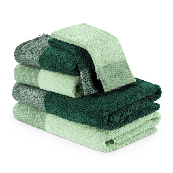 Zestaw 6 zielonych ręczników AmeliaHome