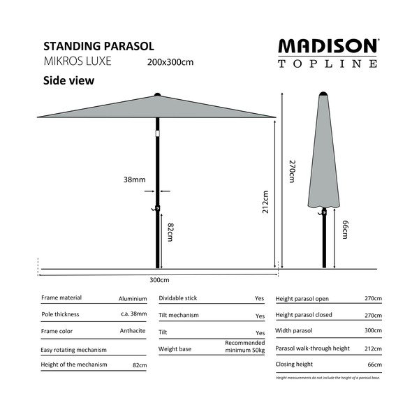 Czerwony parasol ogrodowy 200x300 cm Mikros − Madison-image-1
