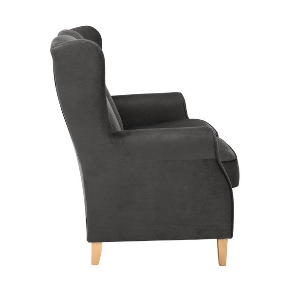 Antracytowa aksamitna sofa Max Winzer Lorris, 139 cm-image-4