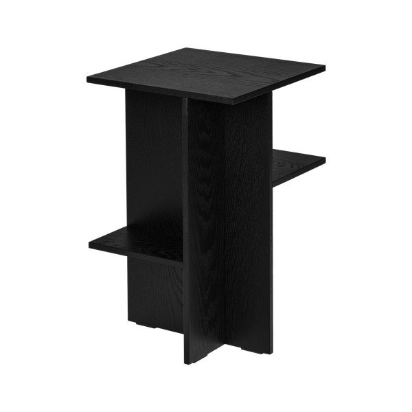 Czarna szafka nocna w dekorze dębu z półką Atik – noo.ma-image-3