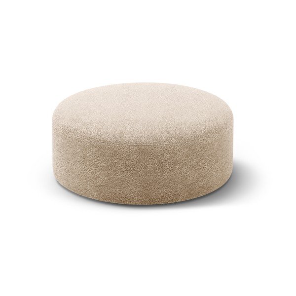 Jasnobrązowy puf z materiału bouclé Dia – Micadoni 