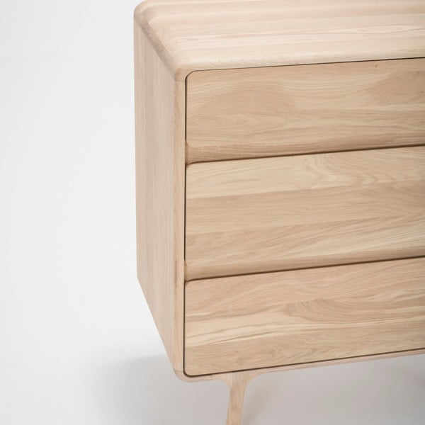 Komoda z litego drewna dębowego z 3 szufladami Gazzda Fawn-image-4