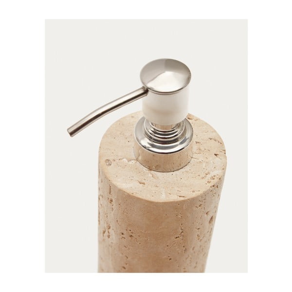 Beżowy kamienny dozownik do mydła Macre – Kave Home-image-3