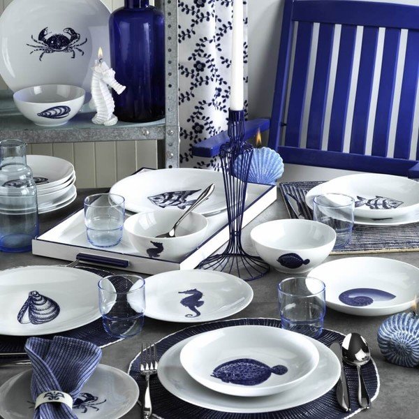 24-częściowy zestaw talerzy porcelanowych Kutahya Faklia-image-1