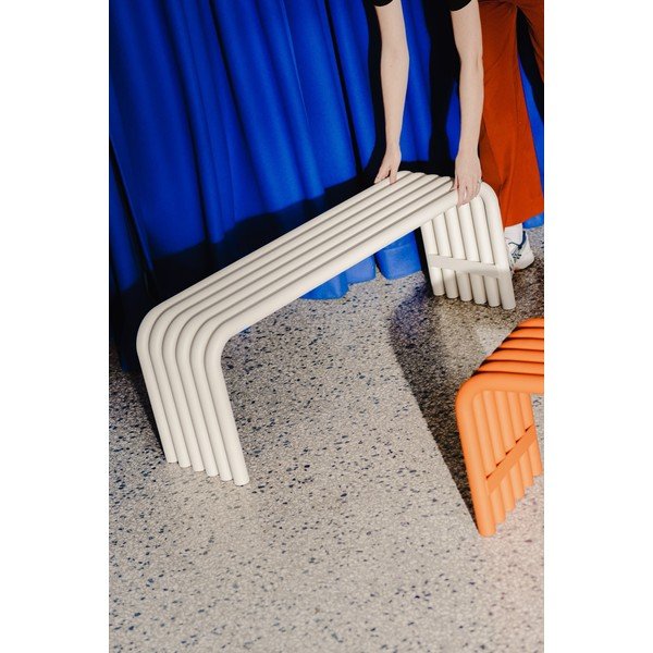 Beżowa metalowa ławka ogrodowa Nokk – noo.ma-image-2