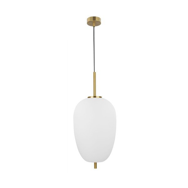 Biała/w kolorze mosiądzu szklana lampa wisząca ø 27 cm Lato – Nova Luce