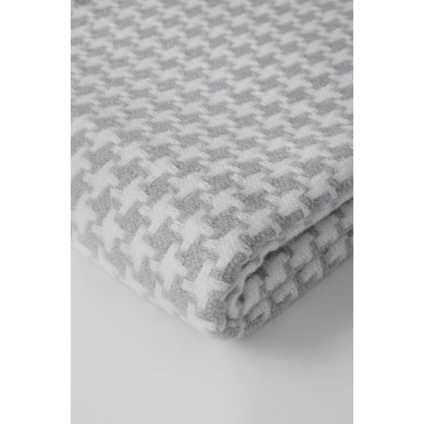 Jasnoszary pled w pepitkę Euromant Pearls, 140x180 cm-image-1