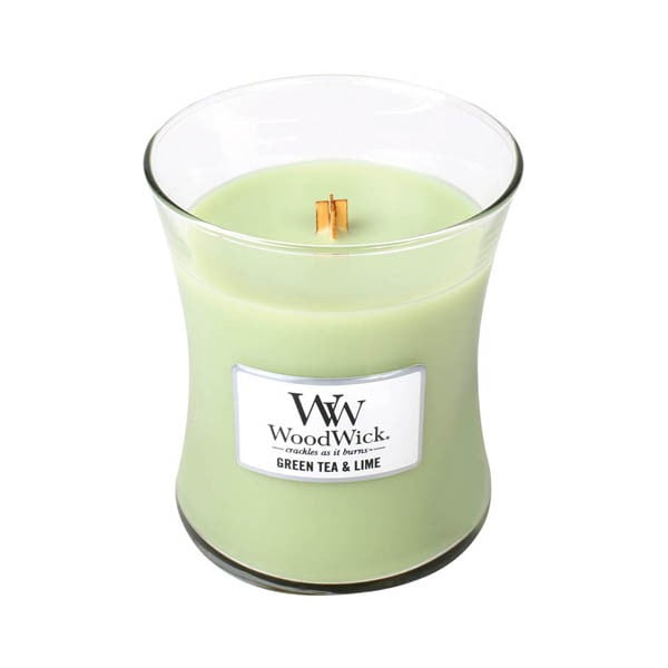 Świeczka o zapachu zielonej herbaty, mięty i limonki WoodWick, 60 h