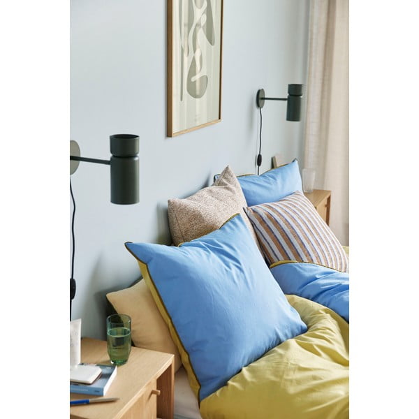 Niebiesko-żółta bawełniana pościel Hübsch Line, 140x200 cm-image-3