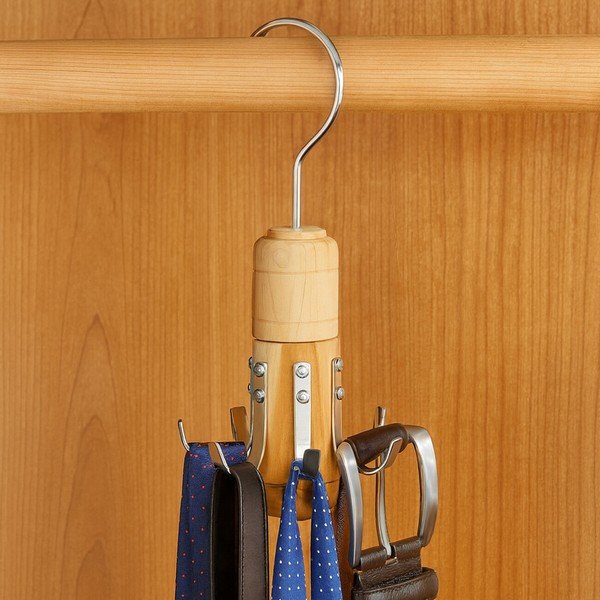 Wiszący drewniany wieszak na paski i krawaty The Dandy – Premier Housewares-image-2