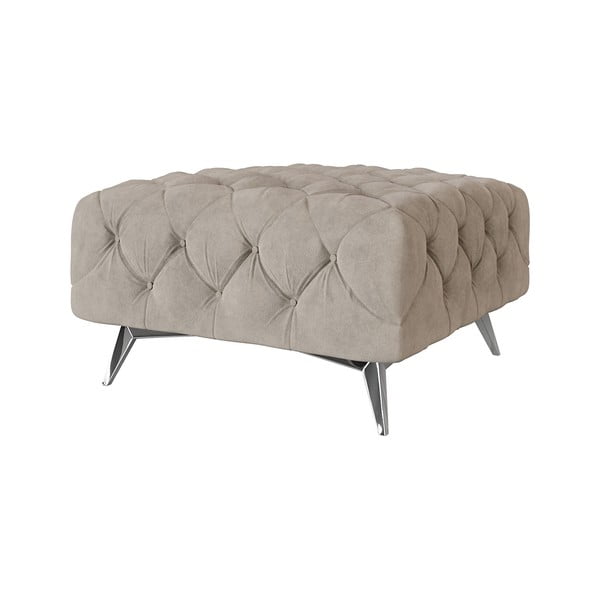 Szarobeżowy aksamitny podnóżek Chelsea – Ropez-image-2